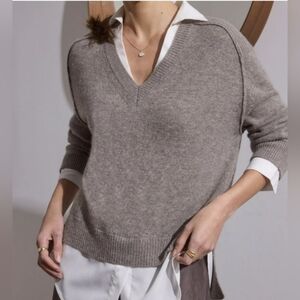 Brochu Walker The Looker Layered V-Neck Cashmere and Wool Sweater Size XS